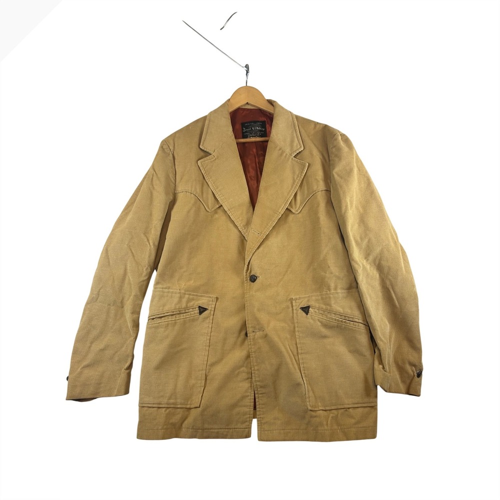 Brad Whitney Vintage Mens Tan Corduroy‎ Western Style Jacket Crompton Corduroy